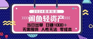 图片[1]-（12050期）闲鱼轻资产 日赚1000＋ 当日出单 0成本 利用人性玩法 不断复购-华创网