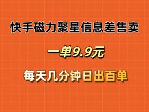 图片[1]-（12107期）快手磁力聚星信息差售卖，一单9.9.每天几分钟，日出百单-华创网