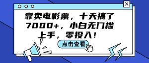 图片[1]-（12117期）靠卖电影票，十天搞了7000+，小白无门槛上手，零投入！-华创网