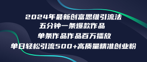 图片[1]-（12128期）2024年最新创富思维日引流500+精准高质量创业粉，五分钟一条百万播放量…-华创网