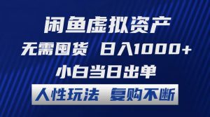 图片[1]-（12181期）闲鱼虚拟资产 无需囤货 日入1000+ 小白当日出单 人性玩法 复购不断-华创网