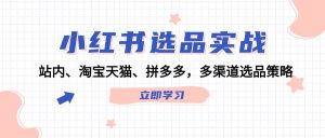 图片[1]-（12394期）小红书选品实战：站内、淘宝天猫、拼多多，多渠道选品策略-华创网