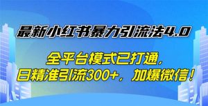 图片[1]-（12456期）最新小红书暴力引流法4.0， 全平台模式已打通，日精准引流300+，加爆微-华创网